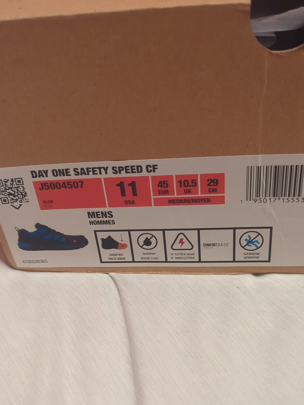 Merrell Day One Safety Speed CF Mens Black and Blue Work Shoe